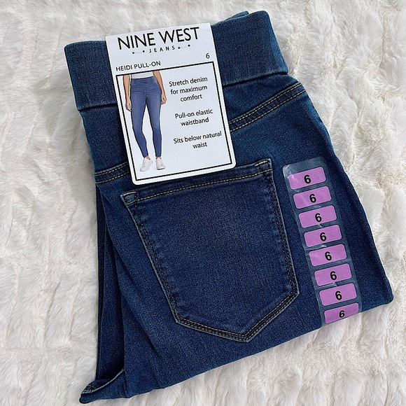 Nine West Heidi Stretch Pull On Skinny Jeans - Picture 1 of 11